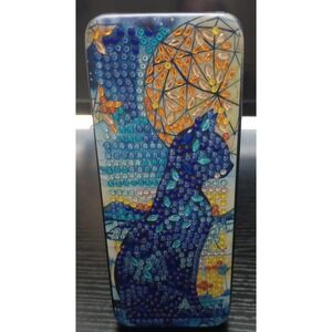 Completed Diamond Art Eyeglass Case -‎ Cat Silhouette In The Moonlight